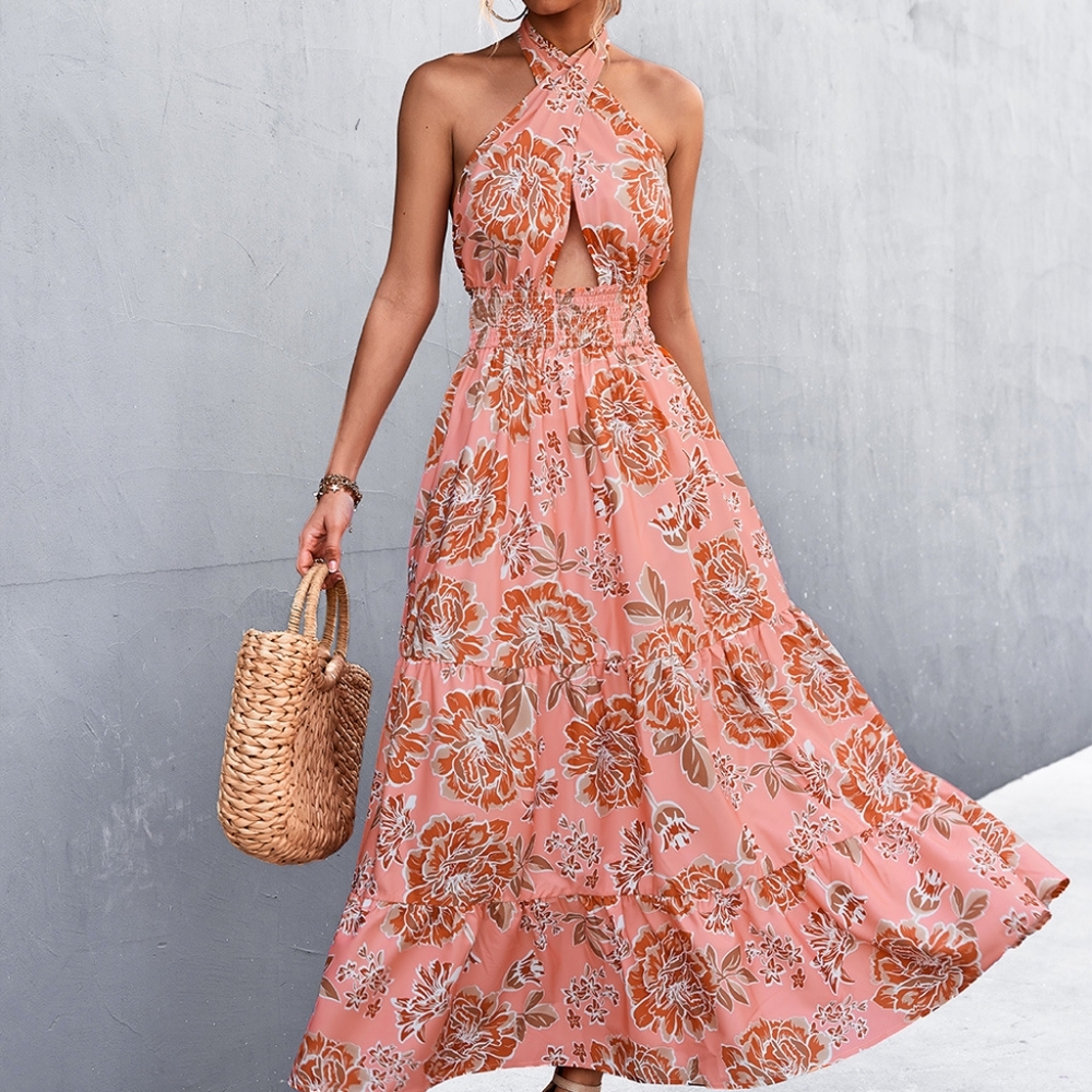 Someday Soon Printed Halter Dress